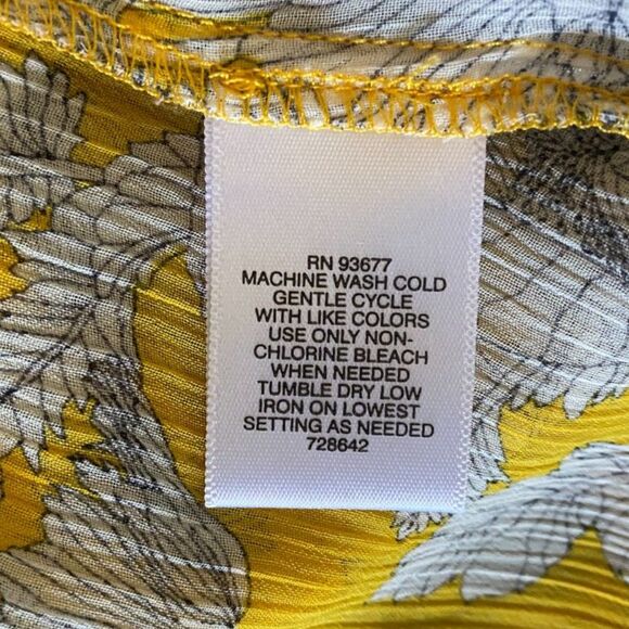 Liz Claiborne Petite Boho Floral Button Down Sheer Tunic Shirt Size PL - Picture 6 of 6